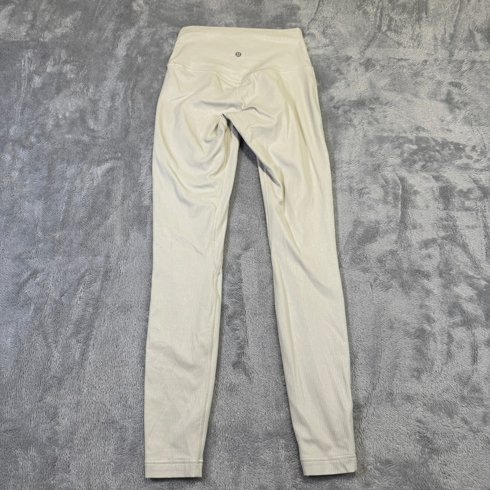 Lululemon Align Ribbed High-Rise Pant 28" Womens 4 Bone White W5GI4S Leggings - Picture 9 of 15